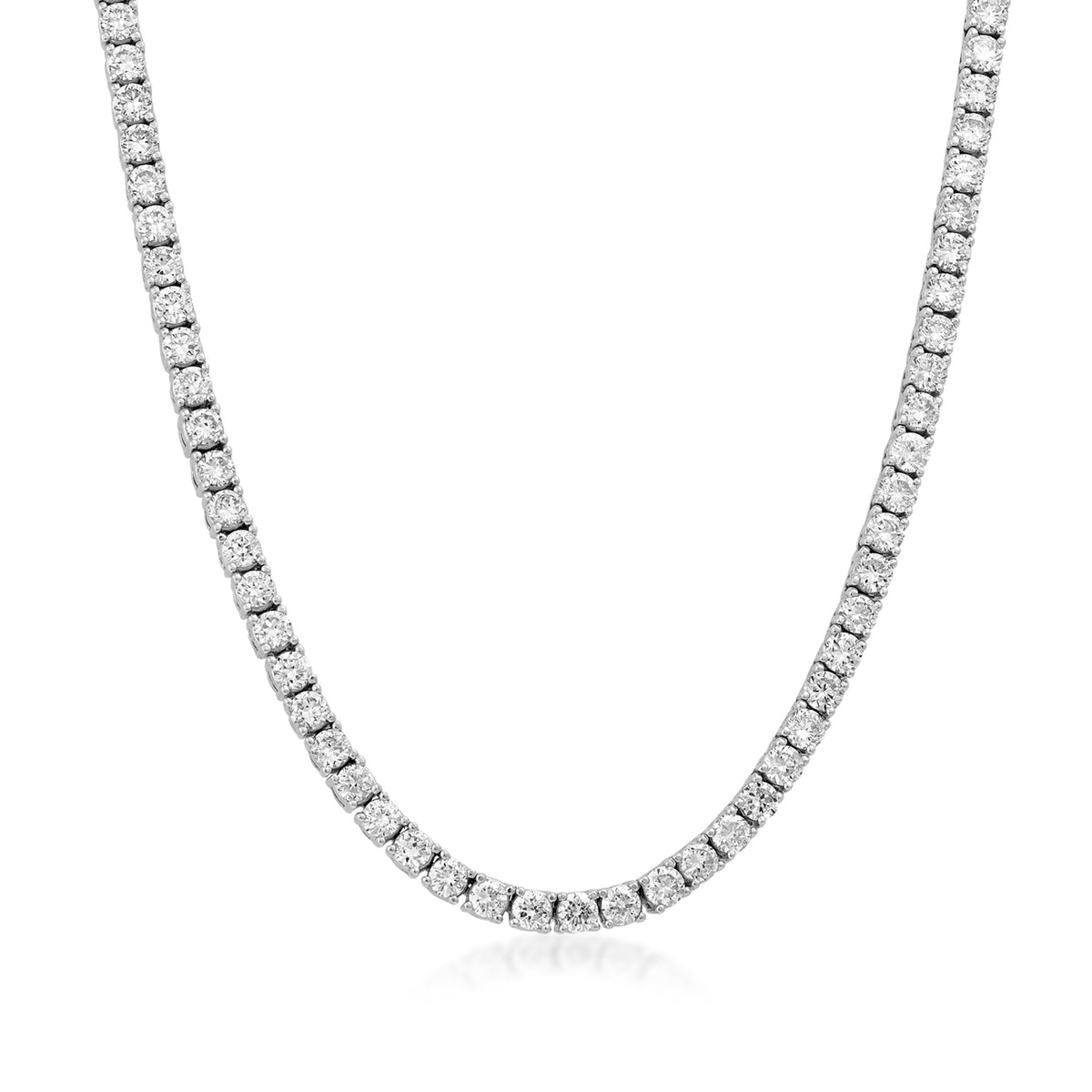 Sterling silver Adamante 5 ct. tw. lab-grown diamond tennis necklace