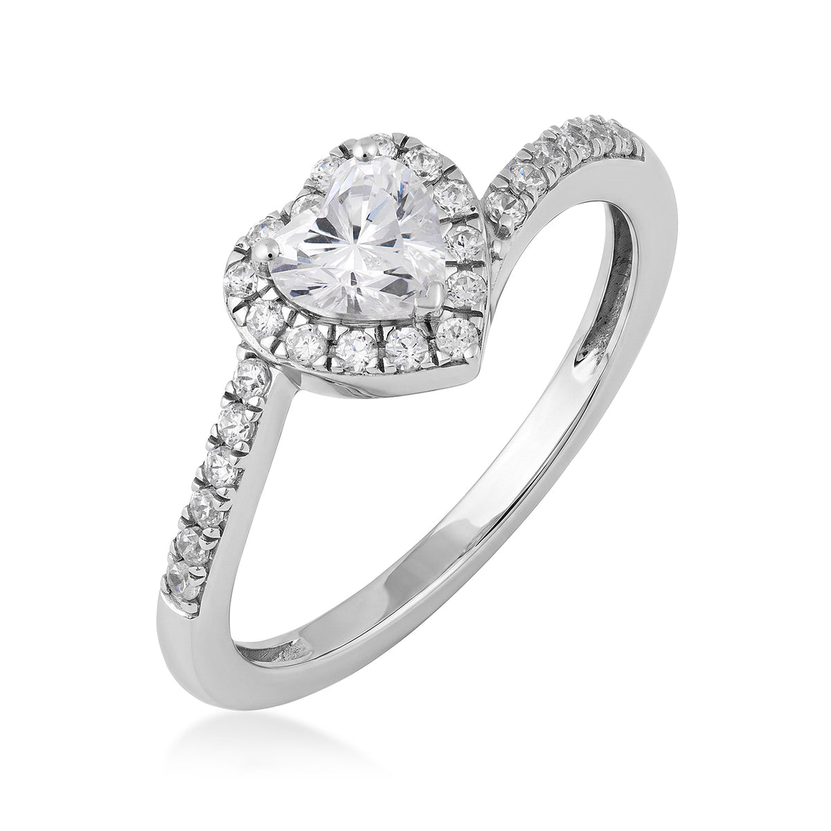10K white gold I Promise 1/2 ct. tw. lab-grown heart diamond halo promise ring