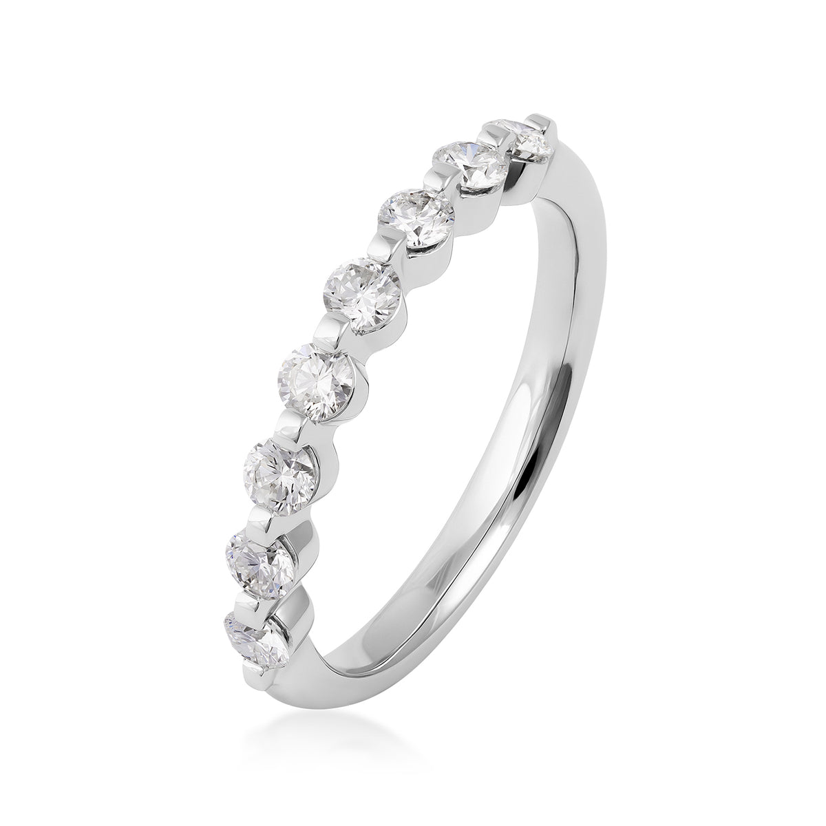 1/2 ct. tw. Round Diamond Shared Prong Ring in 14K White Gold