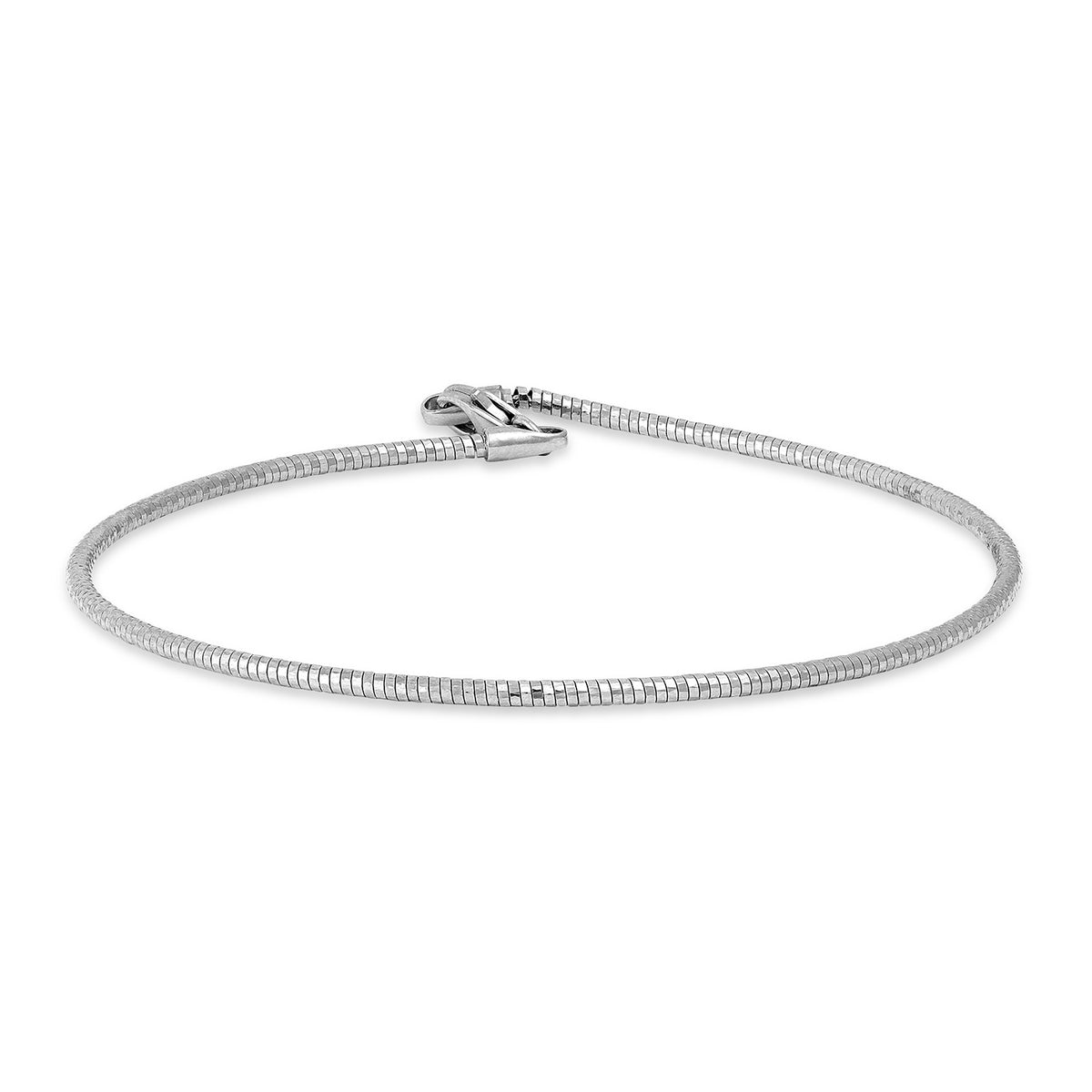 Sterling silver spring omega bracelet