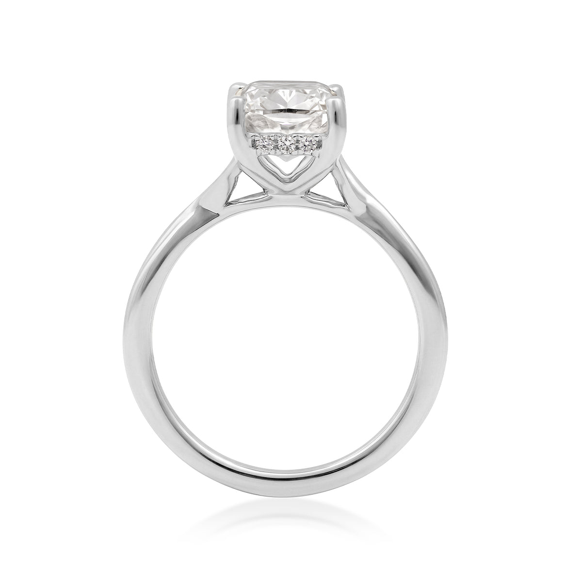 14K white gold Adamante 3-1/10 ct. tw. radiant-cut diamond hidden halo engagement ring