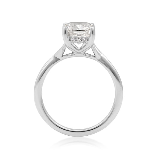 14K white gold Adamante 3-1/10 ct. tw. radiant-cut diamond hidden halo engagement ring