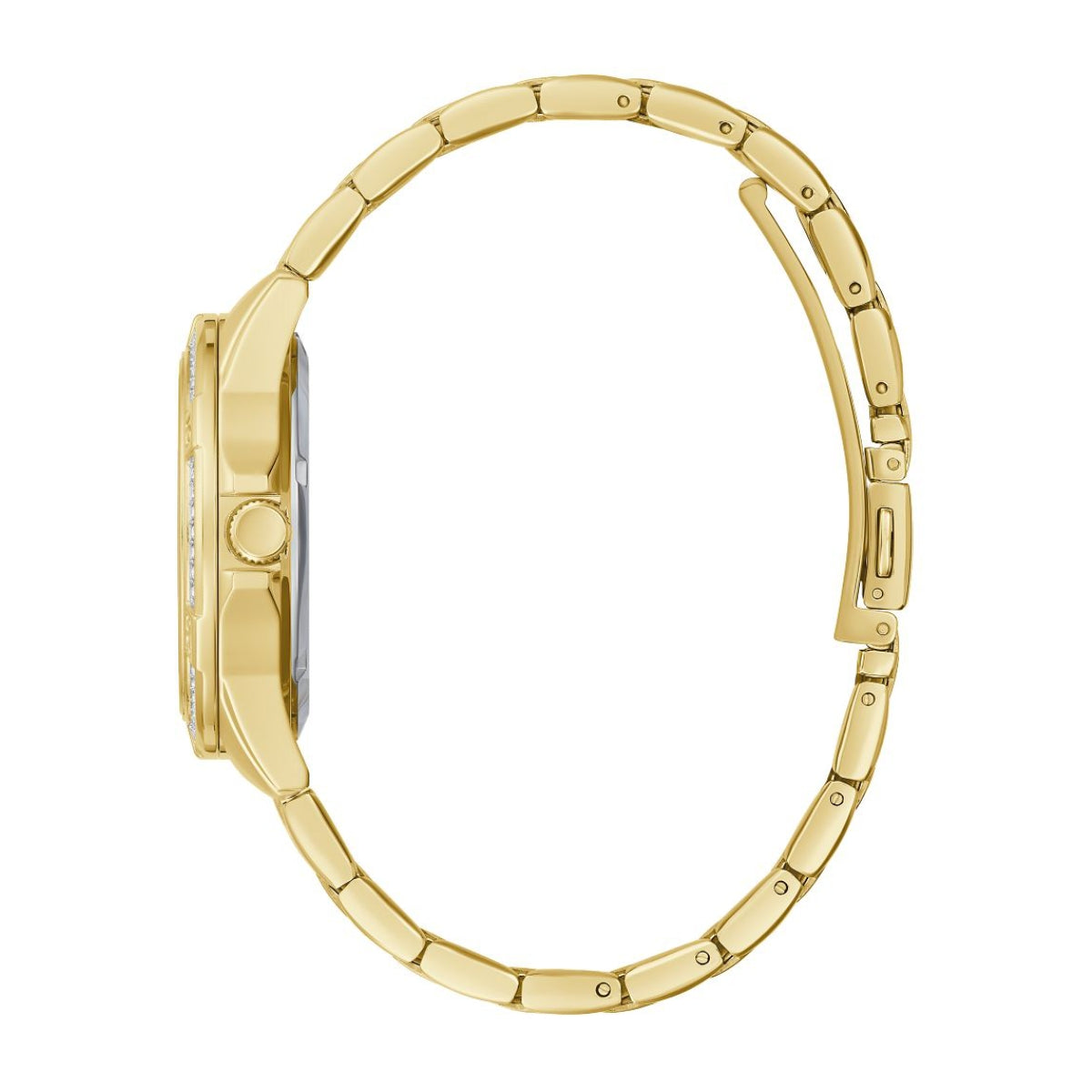 Caravelle Ladies' Aqualuxx Gold-Tone Stainless Steel Watch with Black Dial front view
