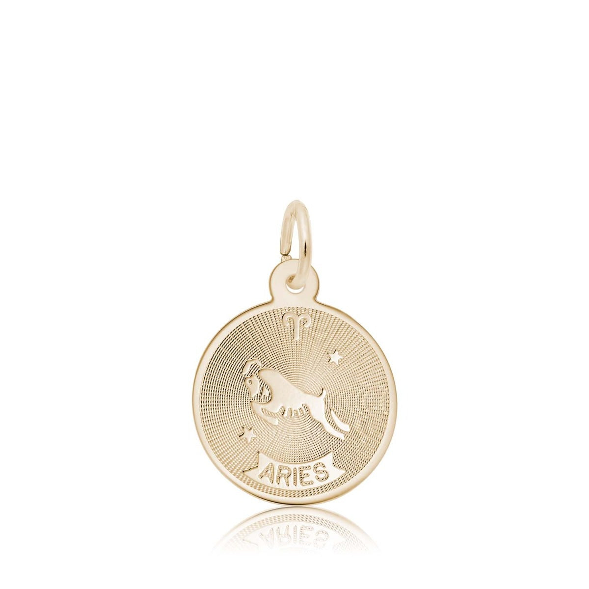Aries Disc Charm in 14K Yellow Gold
