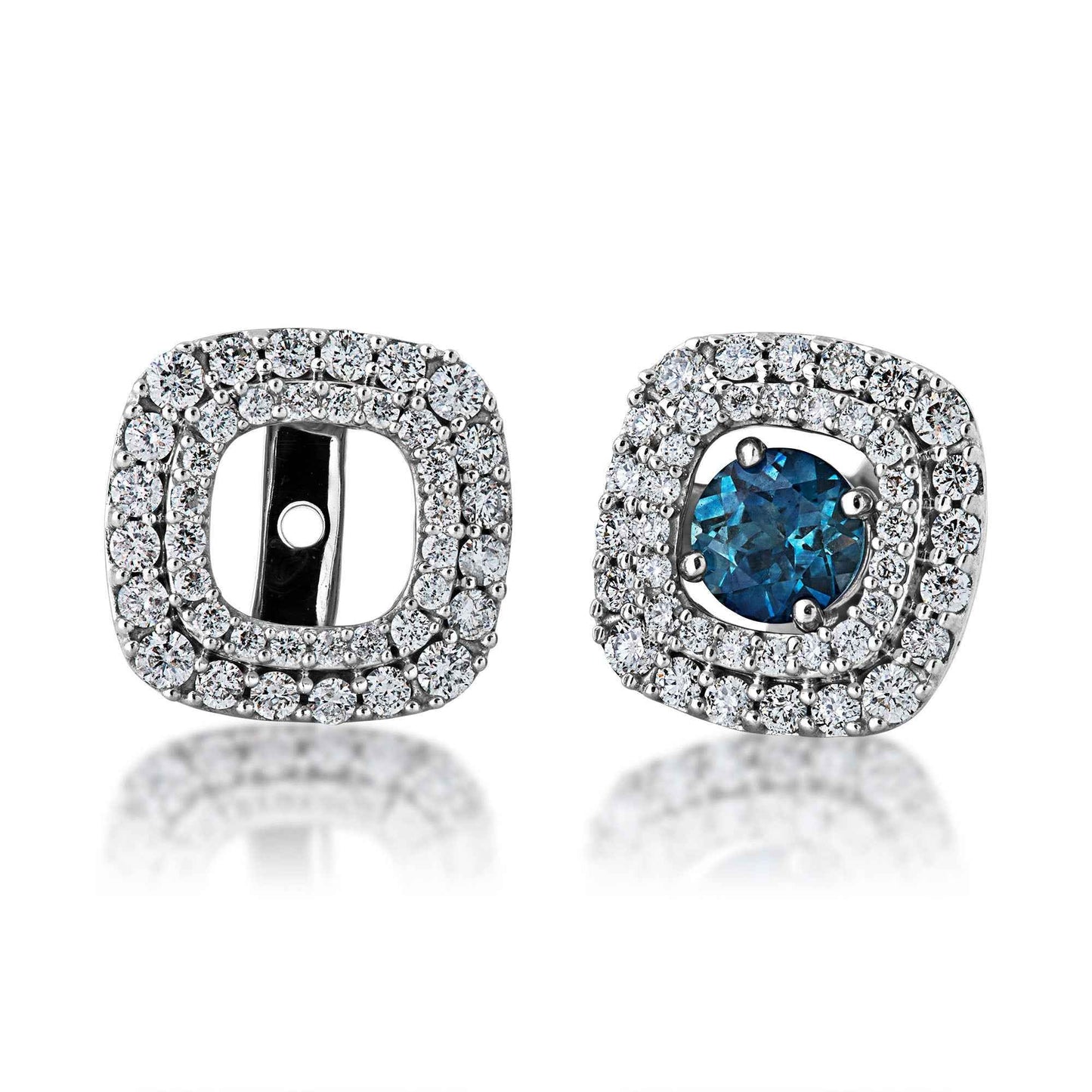 Diamond Earring Jackets in 14 Kt. White Gold