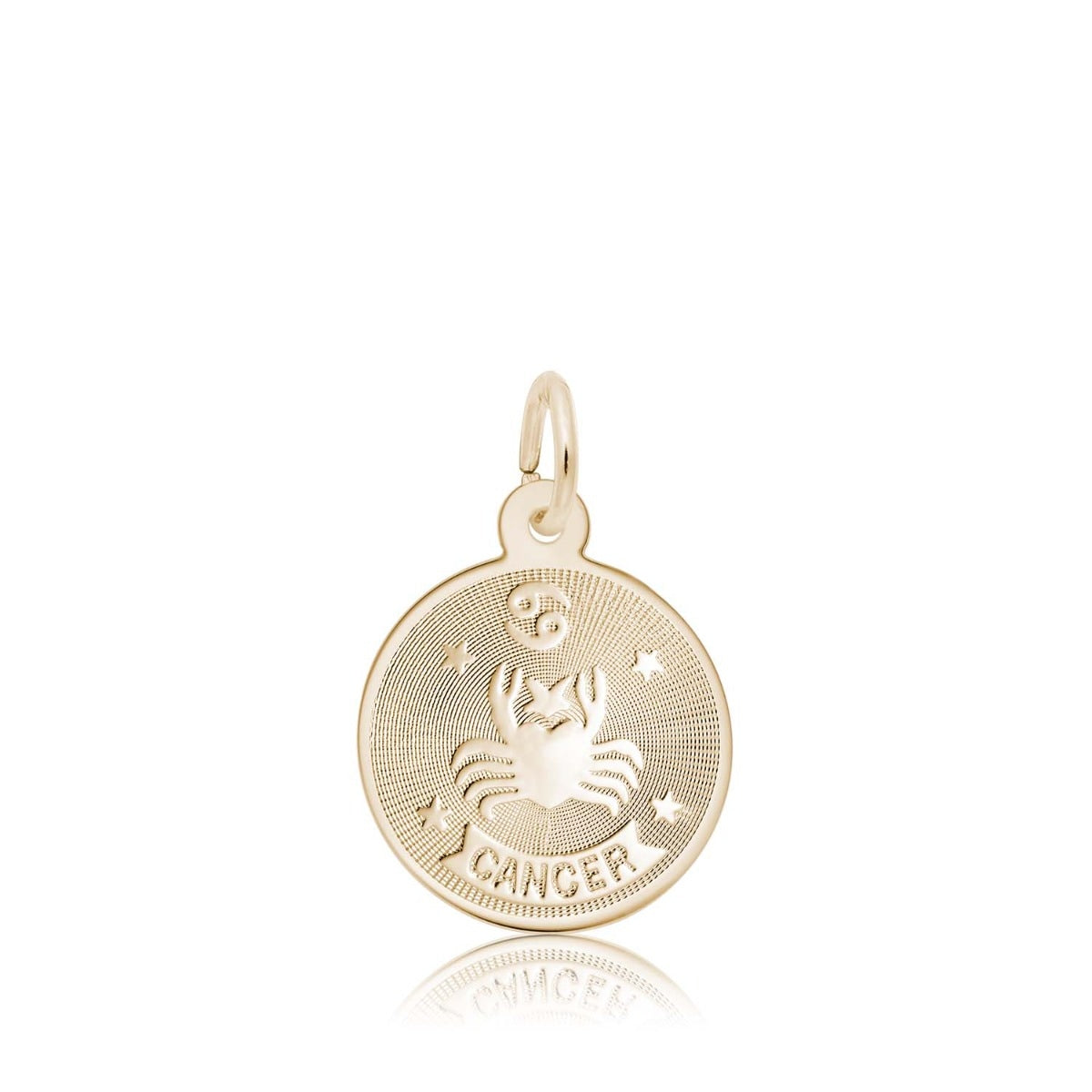Cancer Disc Charm in 14K Yellow Gold