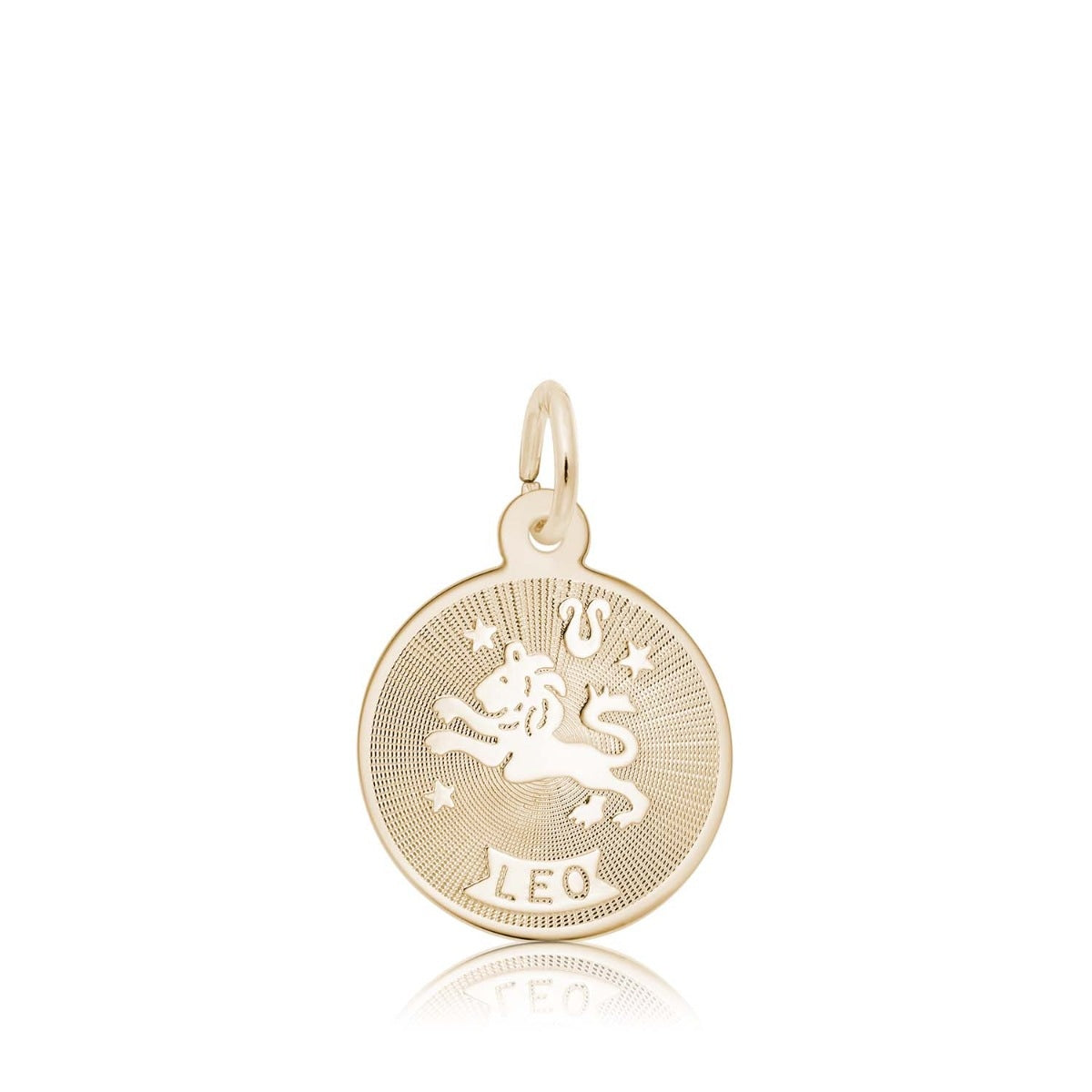 Leo Disc Charm in 14K Yellow Gold
