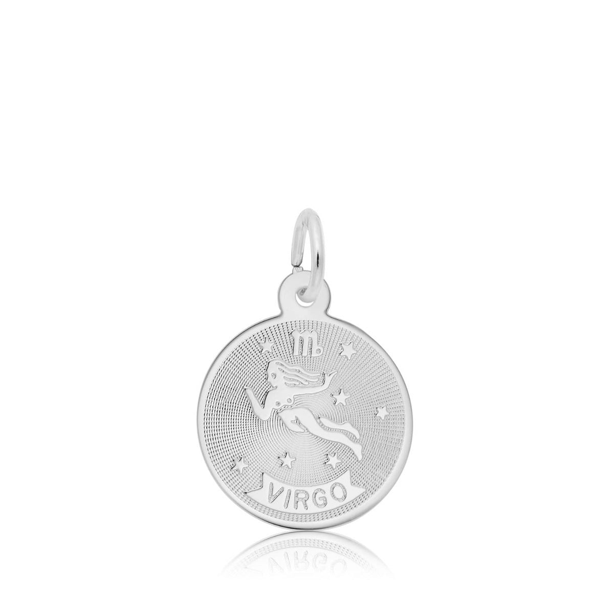 Virgo Disc Charm in Sterling Silver