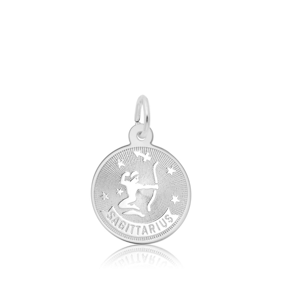 Sagittarius Disc Charm in Sterling Silver
