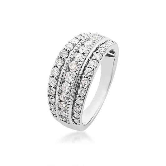1/2 ct. tw. Multi-Row Diamond Band in 10K White Gold front view