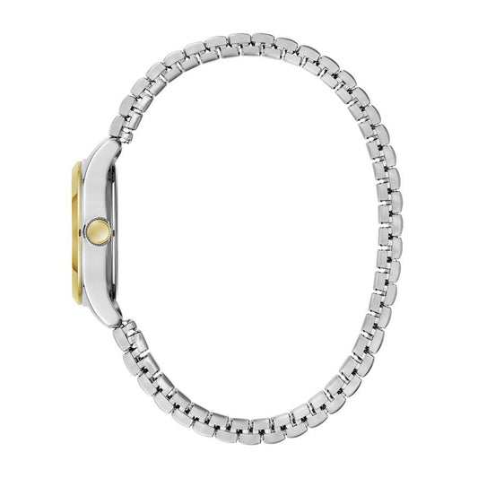 Caravelle Ladies' Traditional Two-Tone Stainless Steel Watch with Silver Dial front view