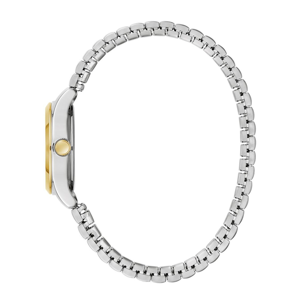 Caravelle Ladies' Traditional Two-Tone Stainless Steel Watch with Black Dial front view
