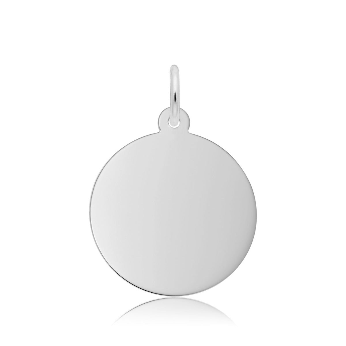 Medium Round Disc Charm in Sterling Silver