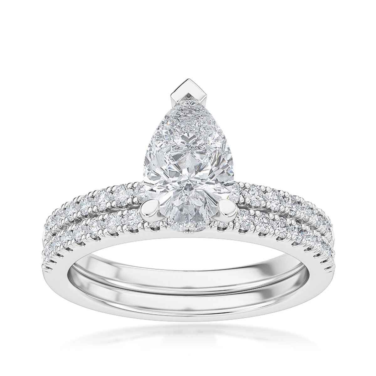 Adamante 1-3/4 ct. tw. Lab-Grown Diamond Wedding Set in 14K White Gold