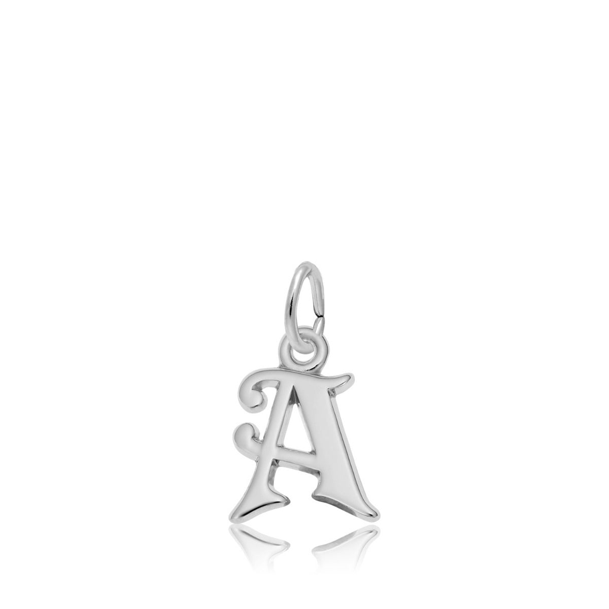 Initial A Charm in Sterling Silver