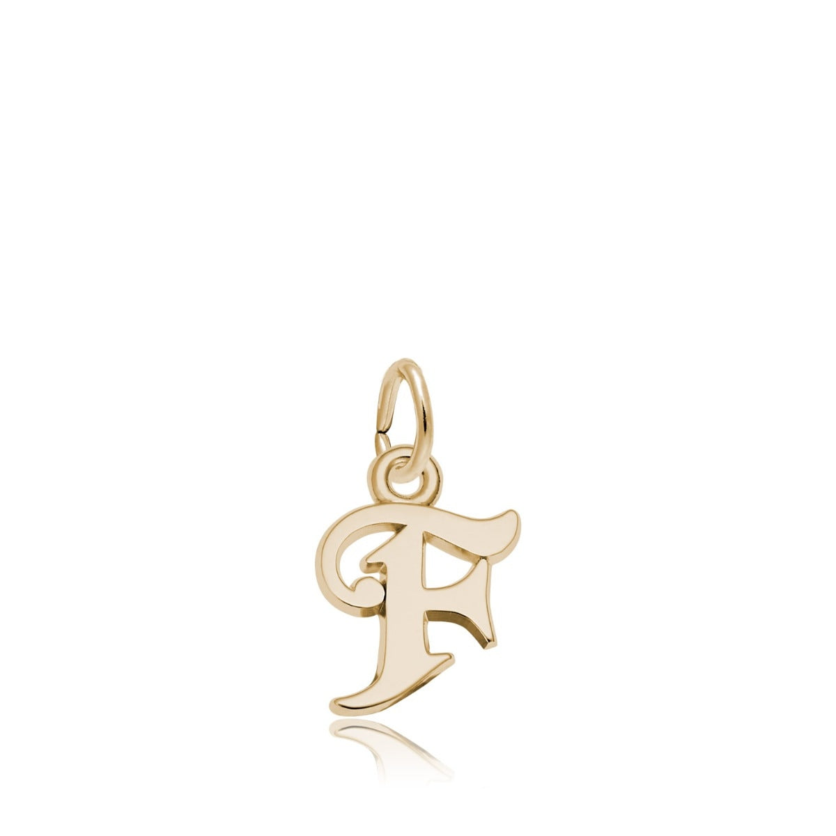Initial F Charm in 14K Yellow Gold