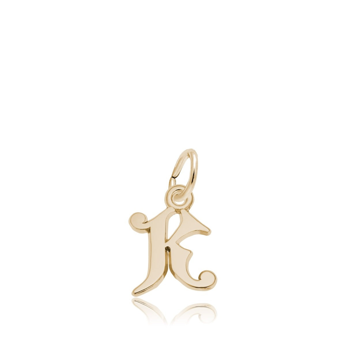 Initial K Charm in 14K Yellow Gold