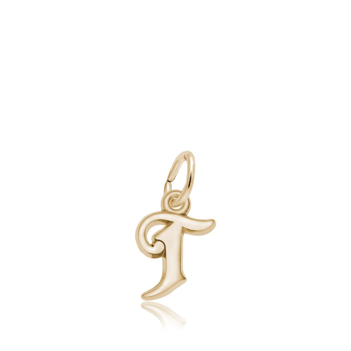 Initial T Charm in 14K Yellow Gold
