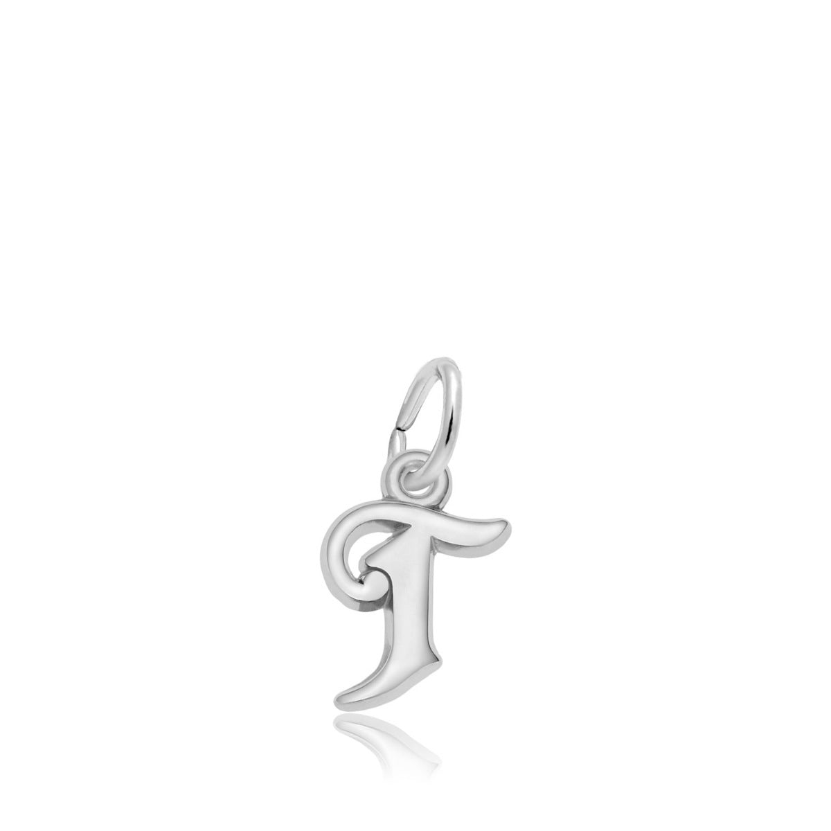 Initial T Charm in Sterling Silver
