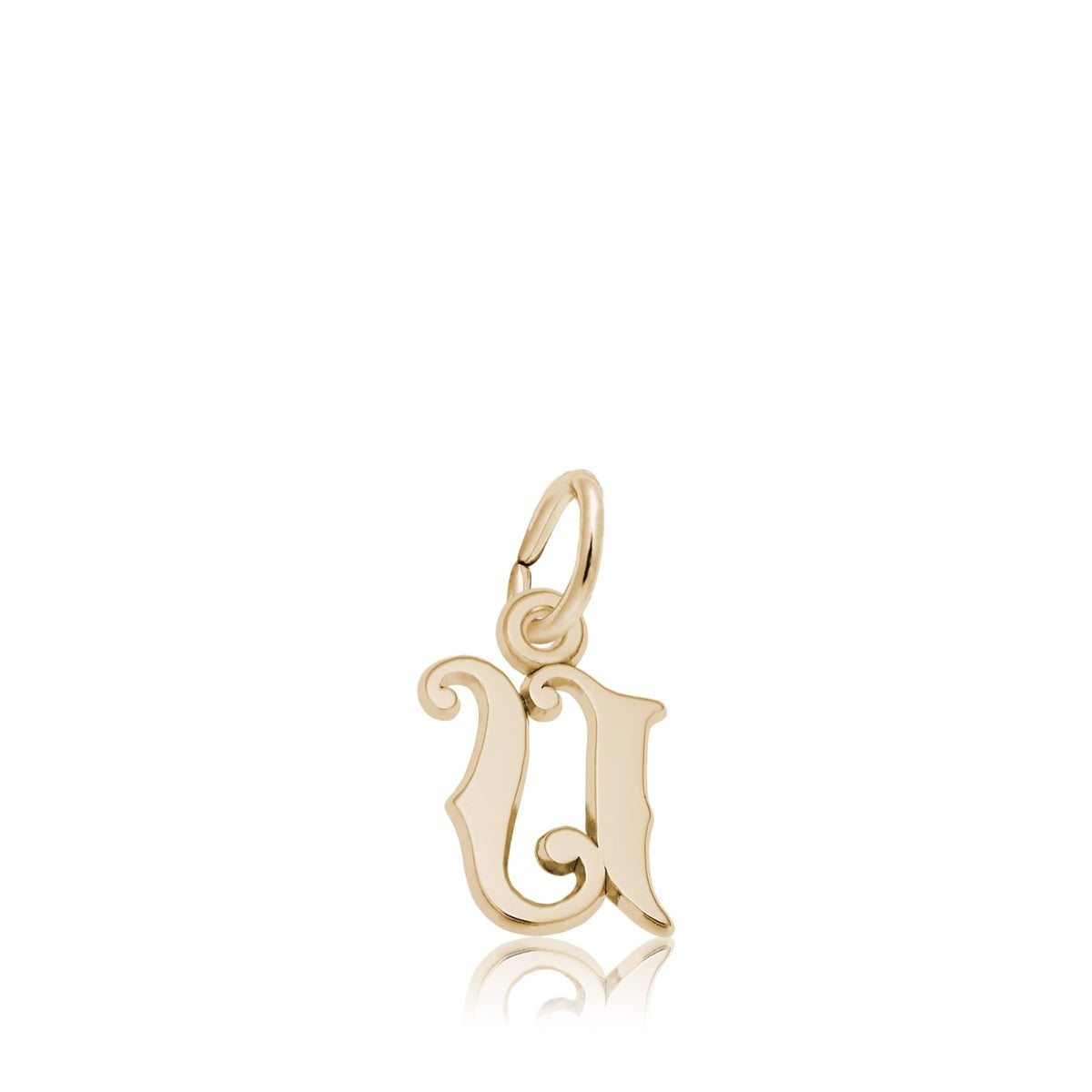 Initial U Charm in 14K Yellow Gold