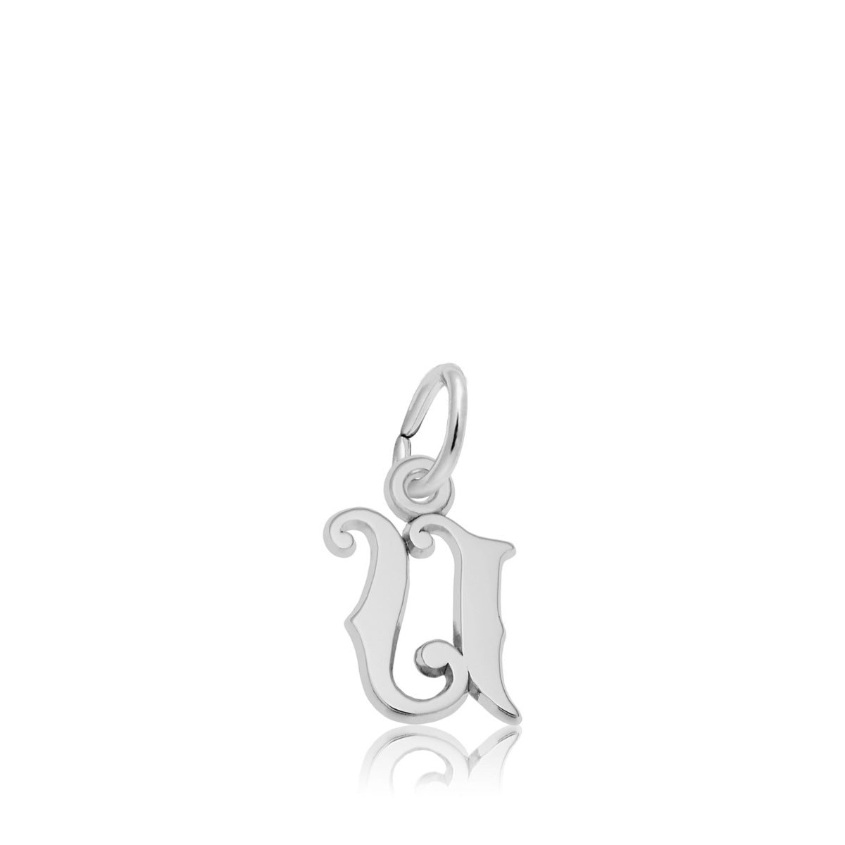 Initial U Charm in Sterling Silver