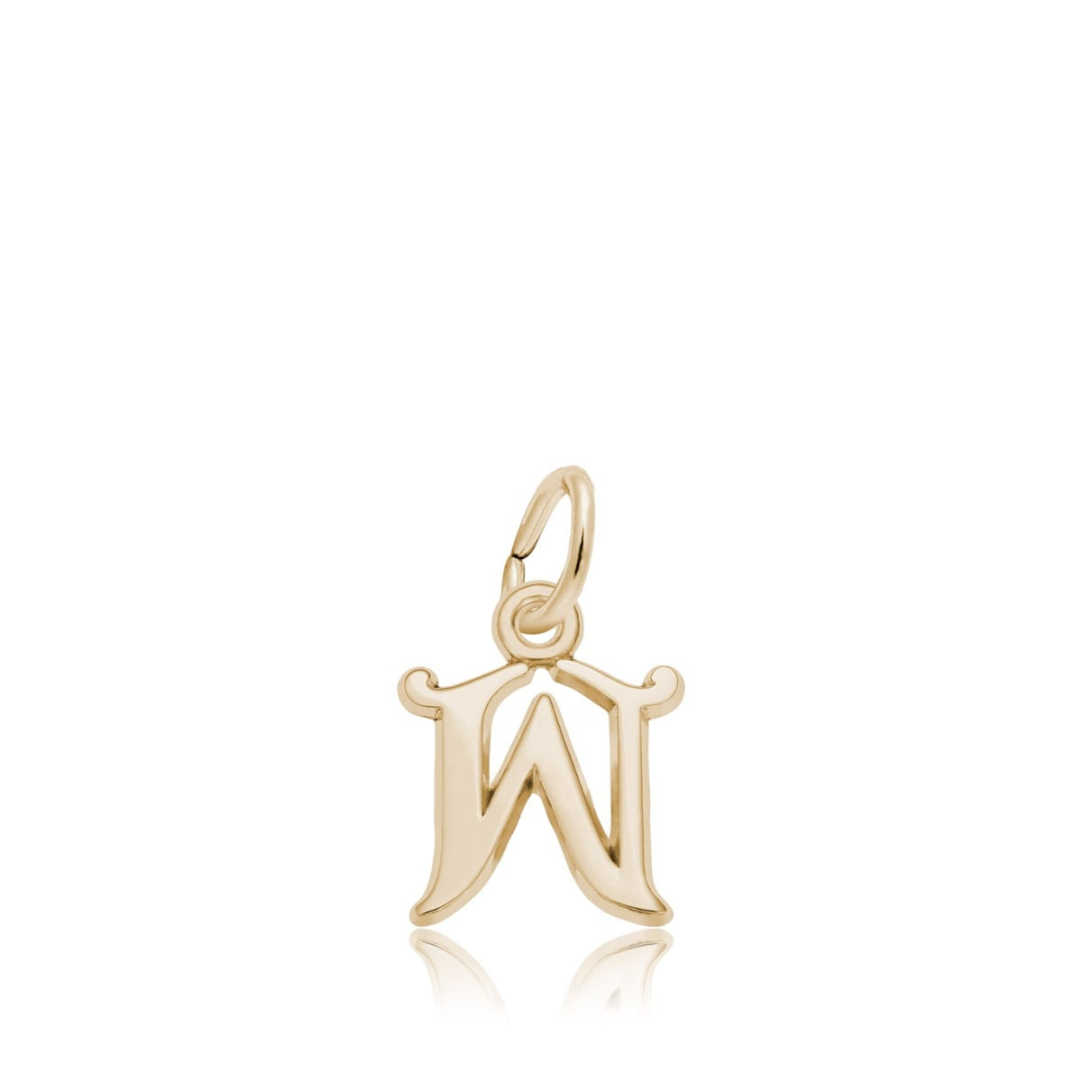 Initial W Charm in 14K Yellow Gold