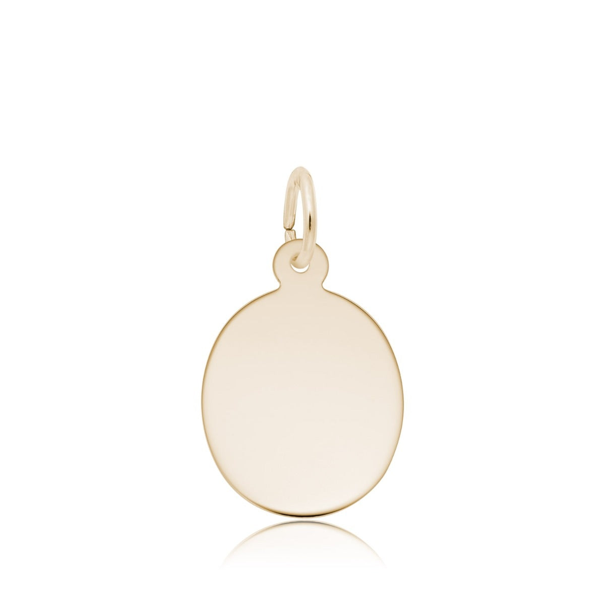 Oval Disc Charm in 14K Yellow Gold