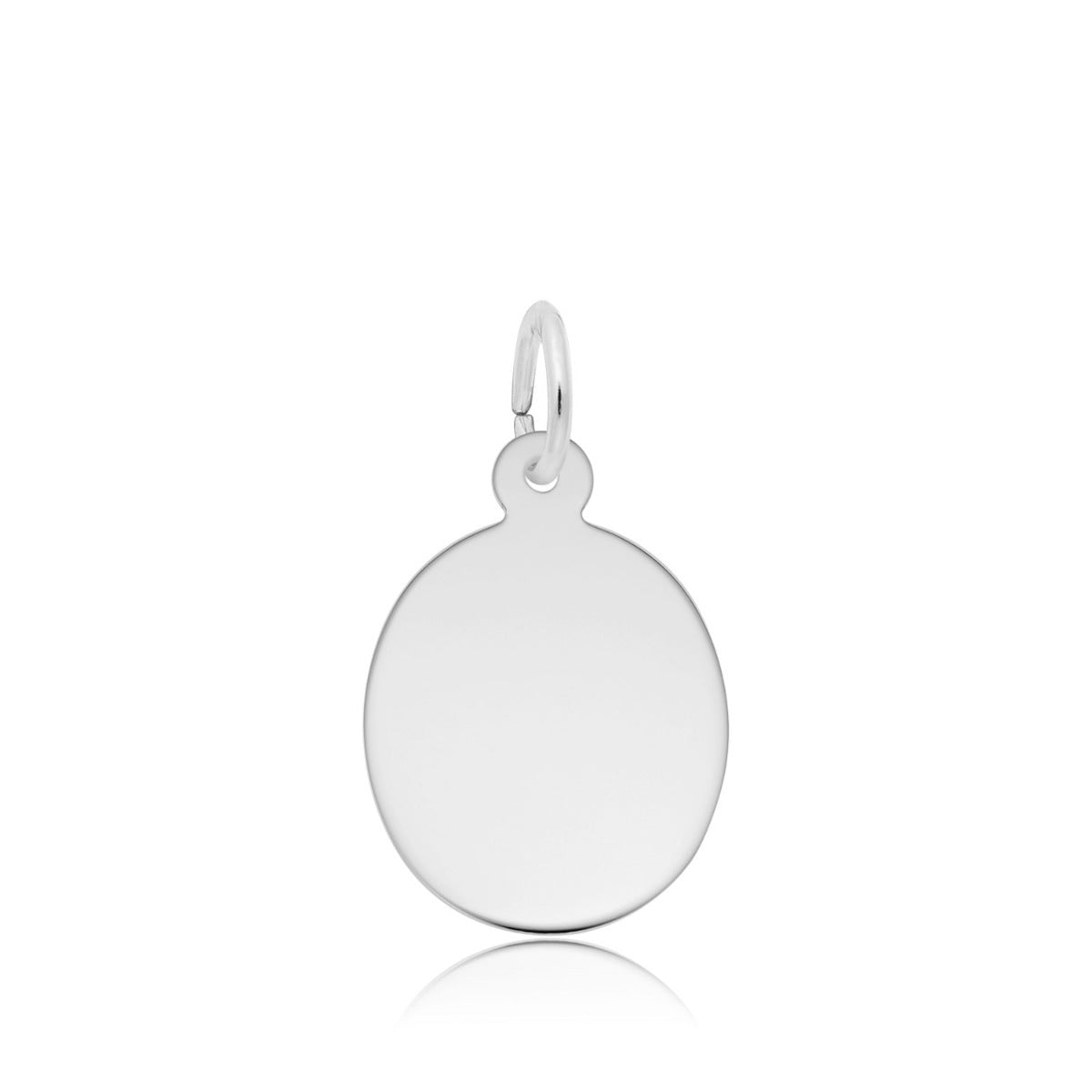 Oval Disc Charm in Sterling Silver