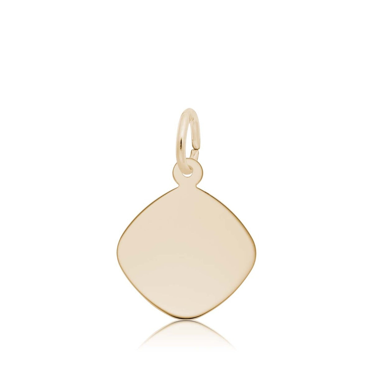 Small Rounded Diamond Disc Charm in 14K Yellow Gold