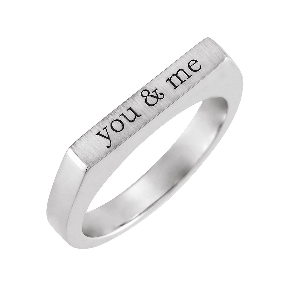 Engravable Stackable Ring in Sterling Silver close-up detail