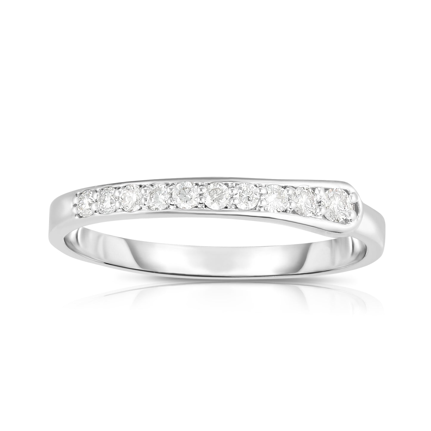 Perfect Match 1/6 ct. tw. Dimaond Stackable Anniversary Band in 14K White Gold