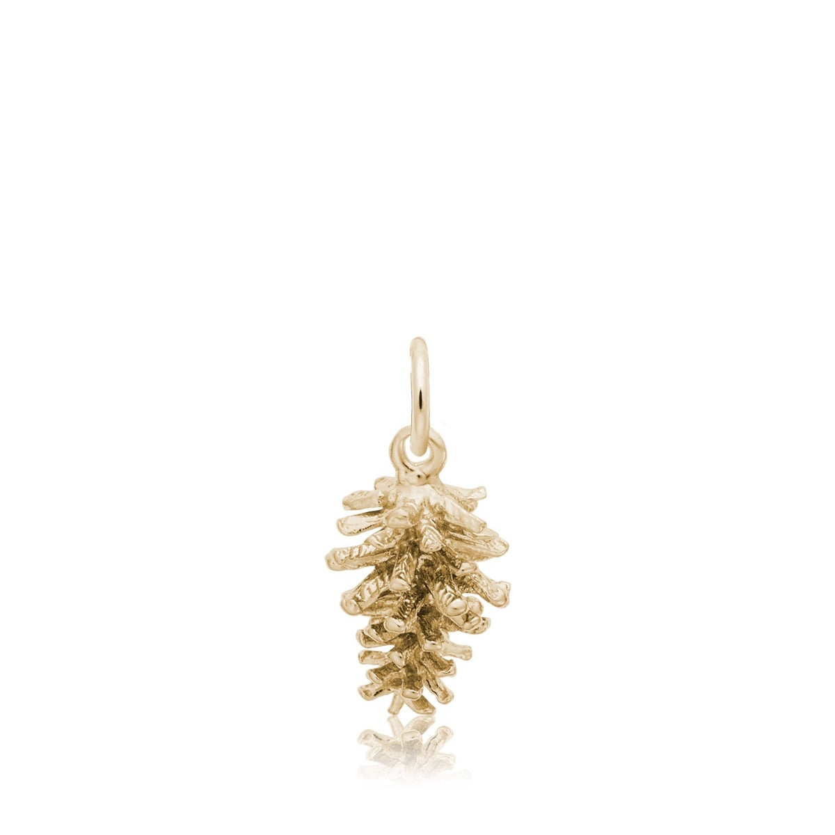 Pine Cone Charm in 14K Yellow Gold
