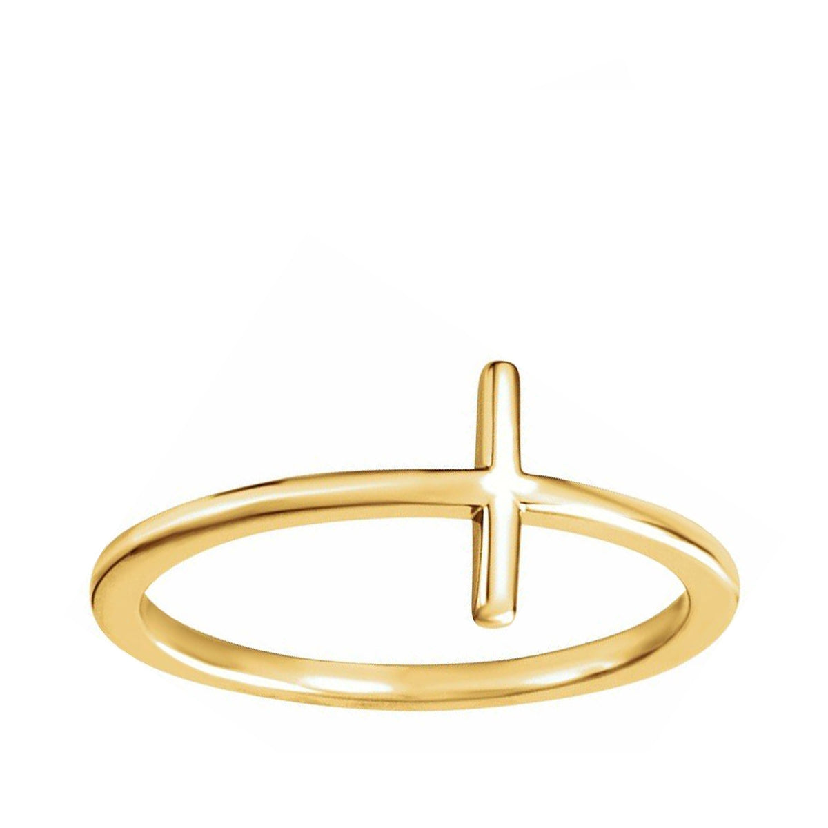 Sideways Cross Ring in 14K Yellow Gold