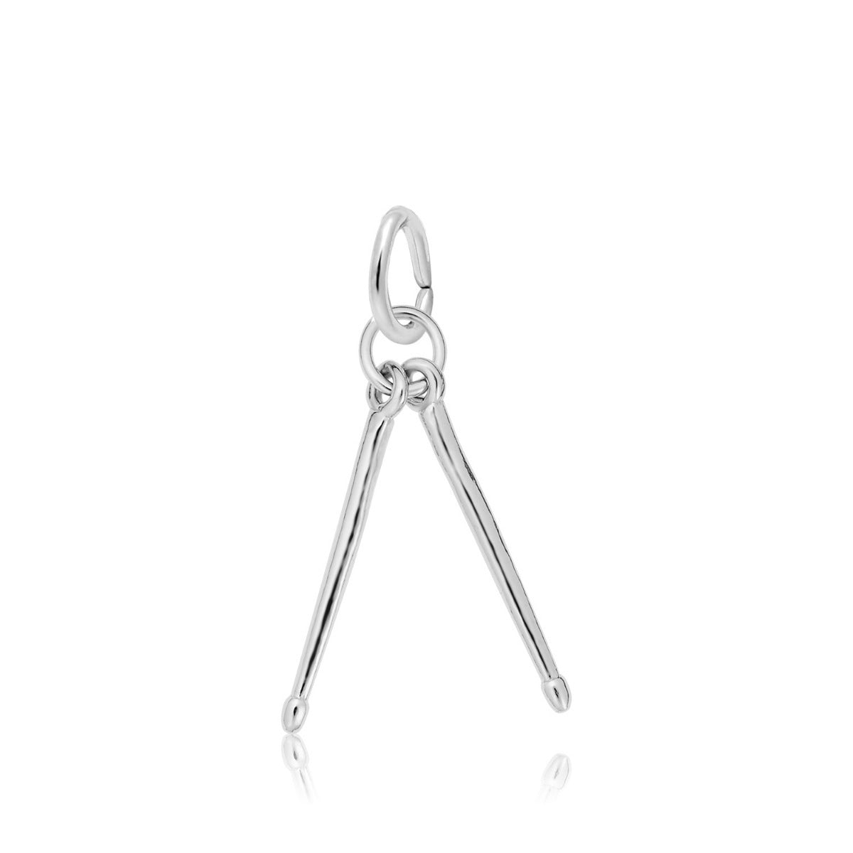 Drum Sticks Charm in Sterling Silver