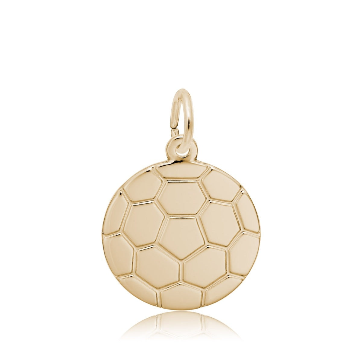 Flat Soccer Ball Charm in 14K Yellow Gold