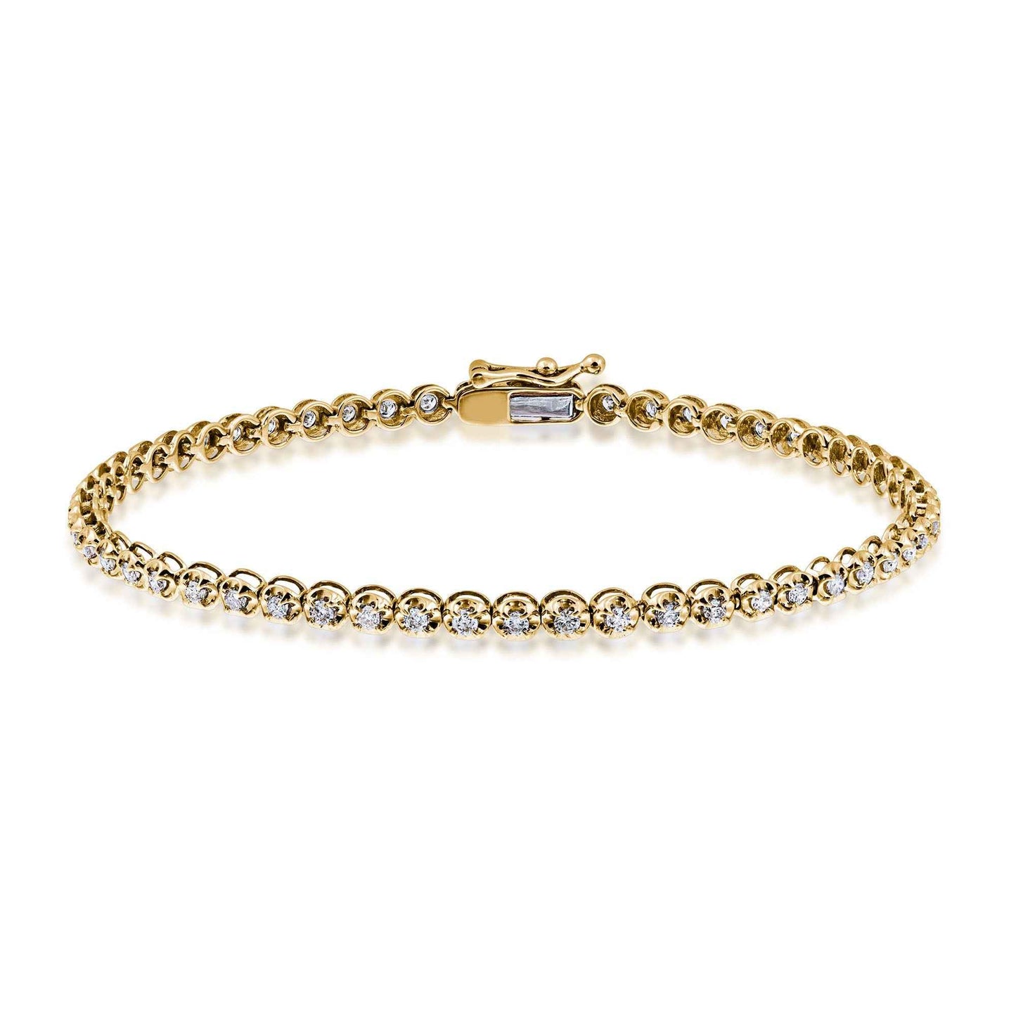 1 ct. tw. Round Diamond Tennis Bracelet in 10K Yellow Gold - 10Y