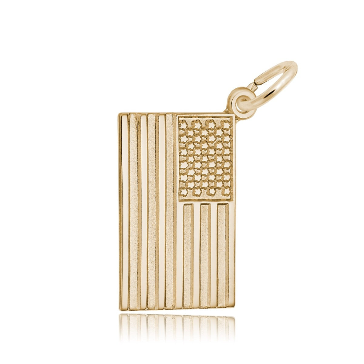 American Flag Charm in 14K Yellow Gold