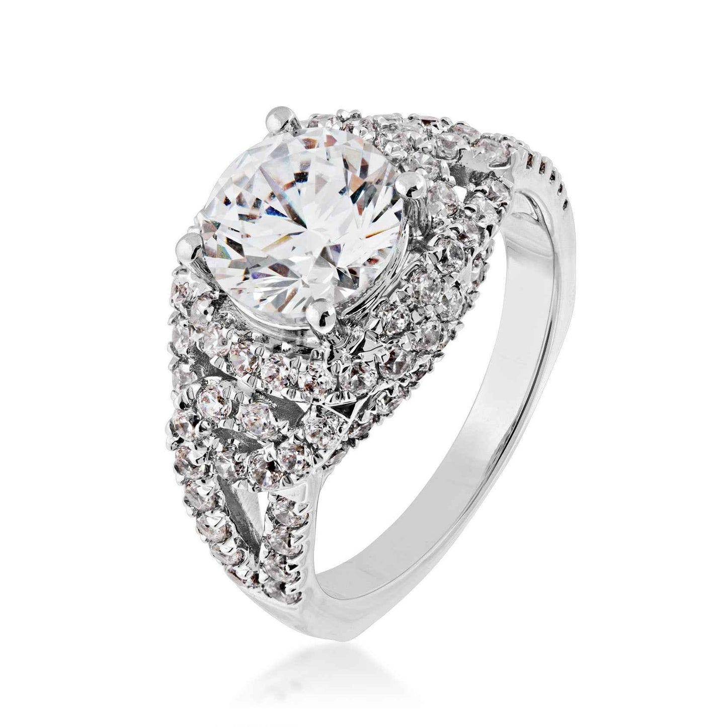 Valina 1 ct. tw. Diamond Split-Shank Band Semi-Mount Engagement Ring in 14K White Gold