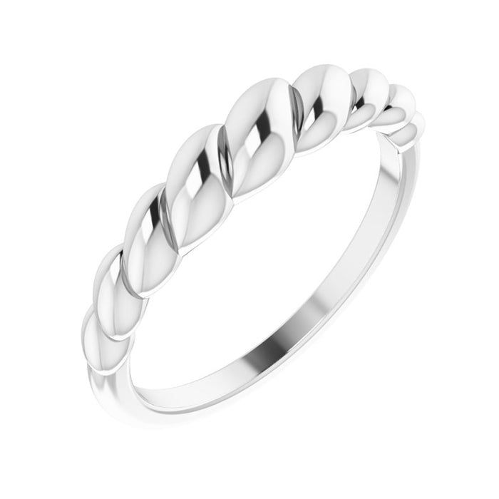 Twisted Rope Dome Ring in Sterling Silver side profile