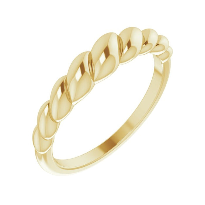 Twisted Rope Dome Ring in 14K Yellow Gold side profile