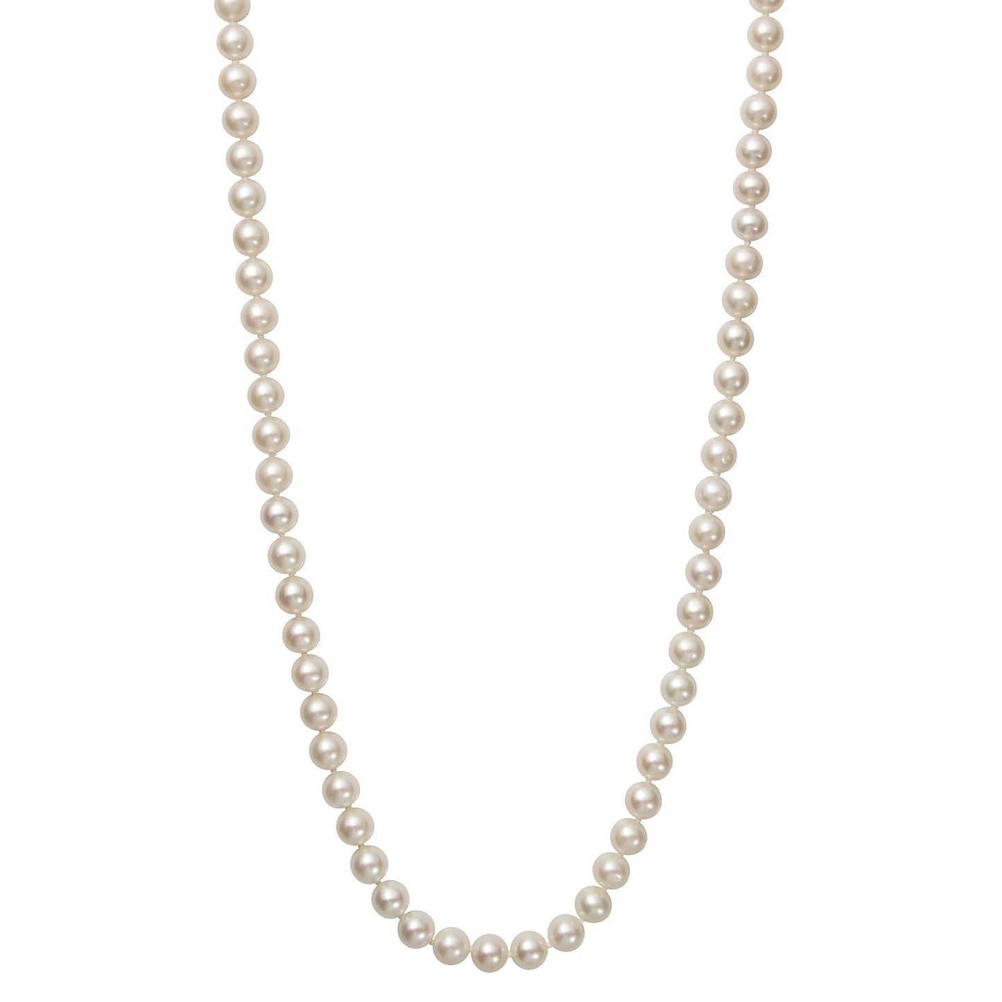 18-inch White Freshwater 6-7MM Pearl Strand Necklace in 14K Yellow Gold