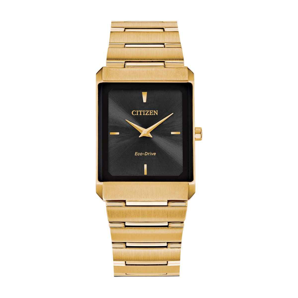 Citizen Stiletto Gold-Tone Stainless Steel Watch with Black Dial