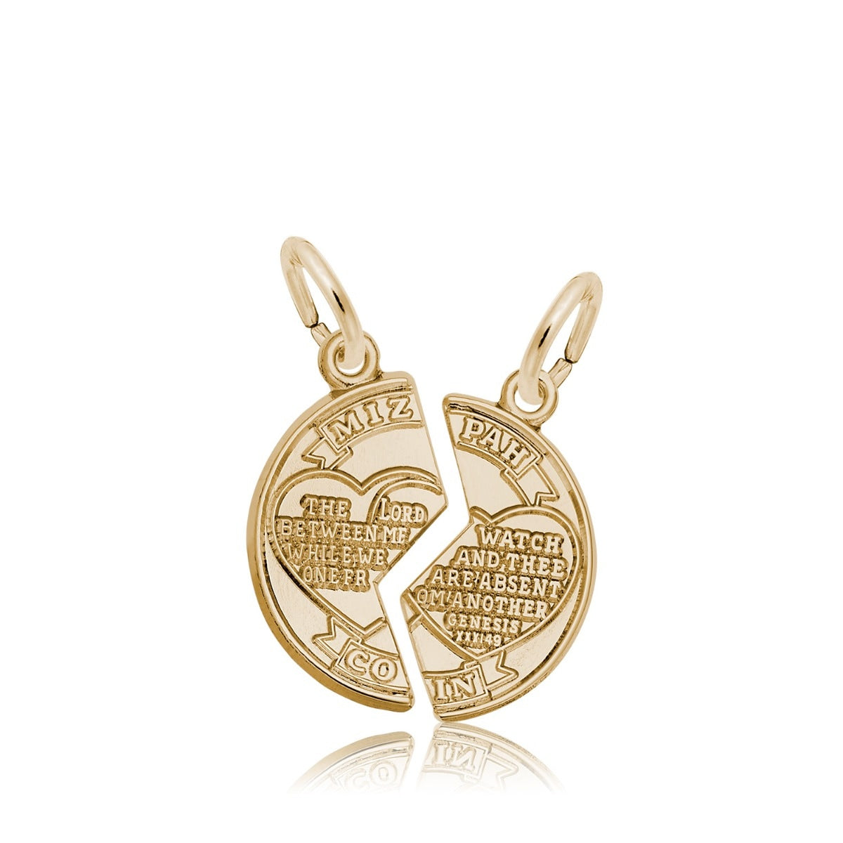 Mizpah Charm in 14K Yellow Gold
