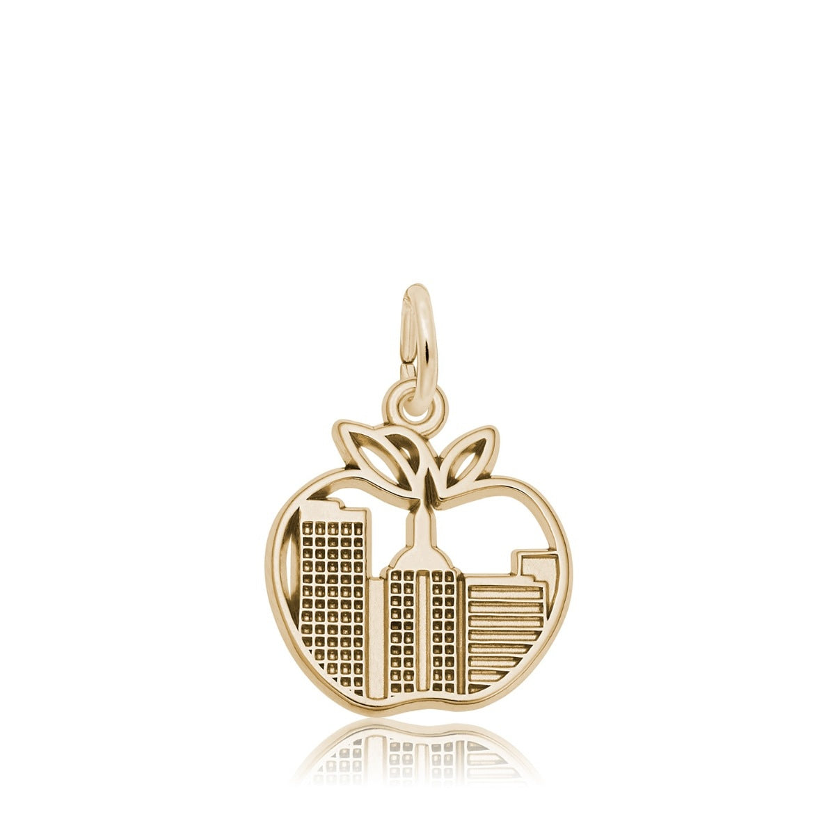Big Apple New York Skyline Charm in 14K Yellow Gold