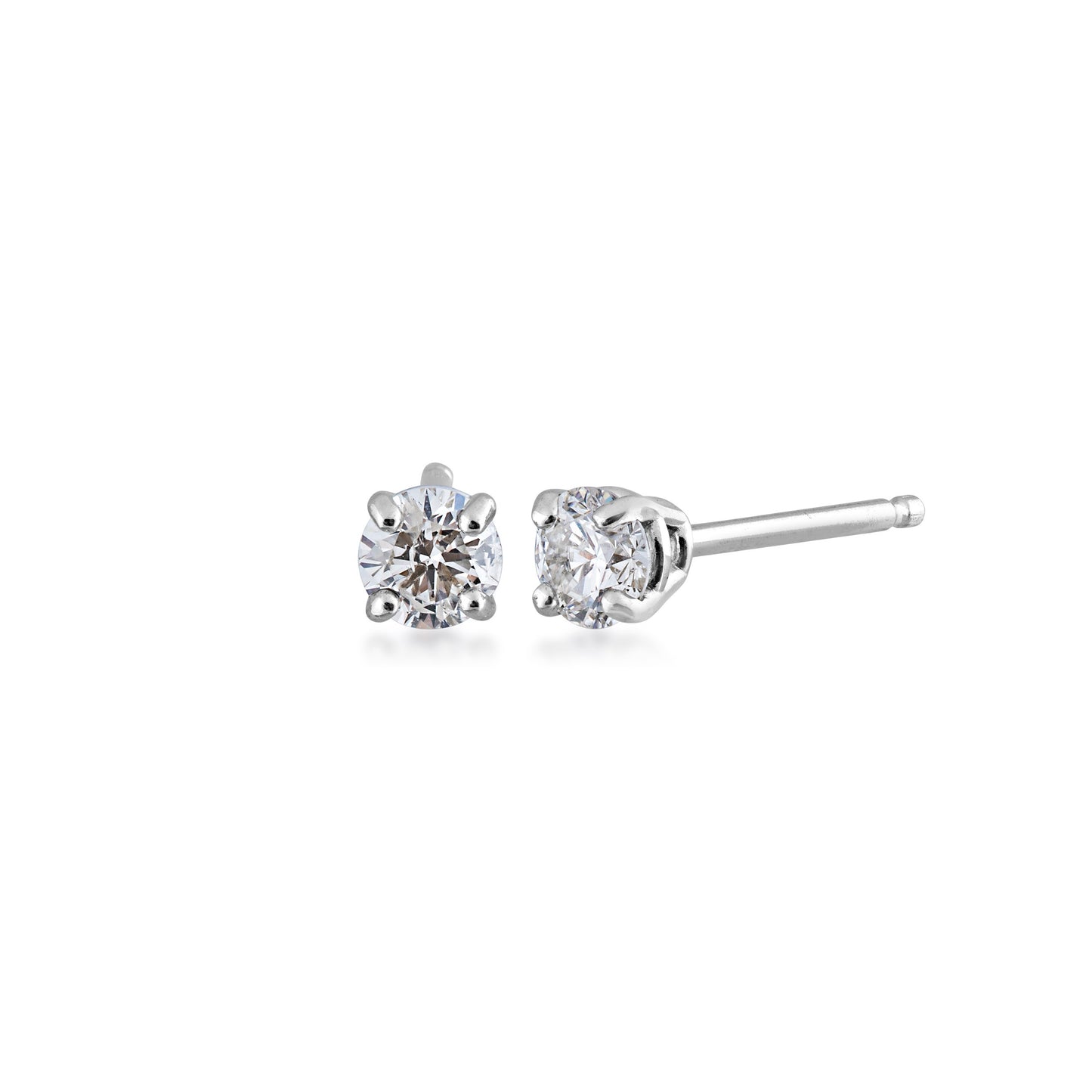 1/4 ct. tw. Round Brilliant Diamond Solitaire Earrings in 14K White Gold