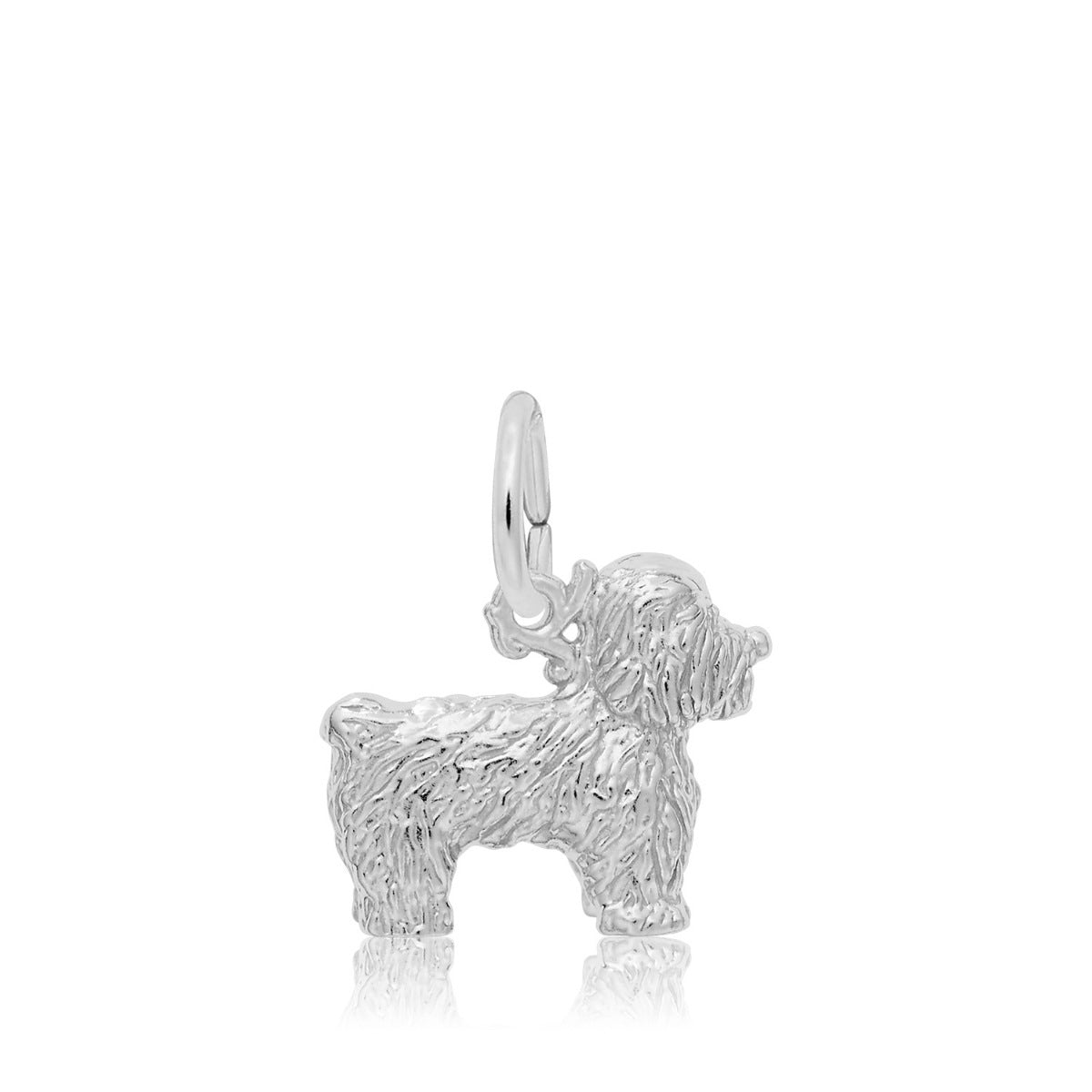 Bichon Frise Dog Charm in Sterling Silver