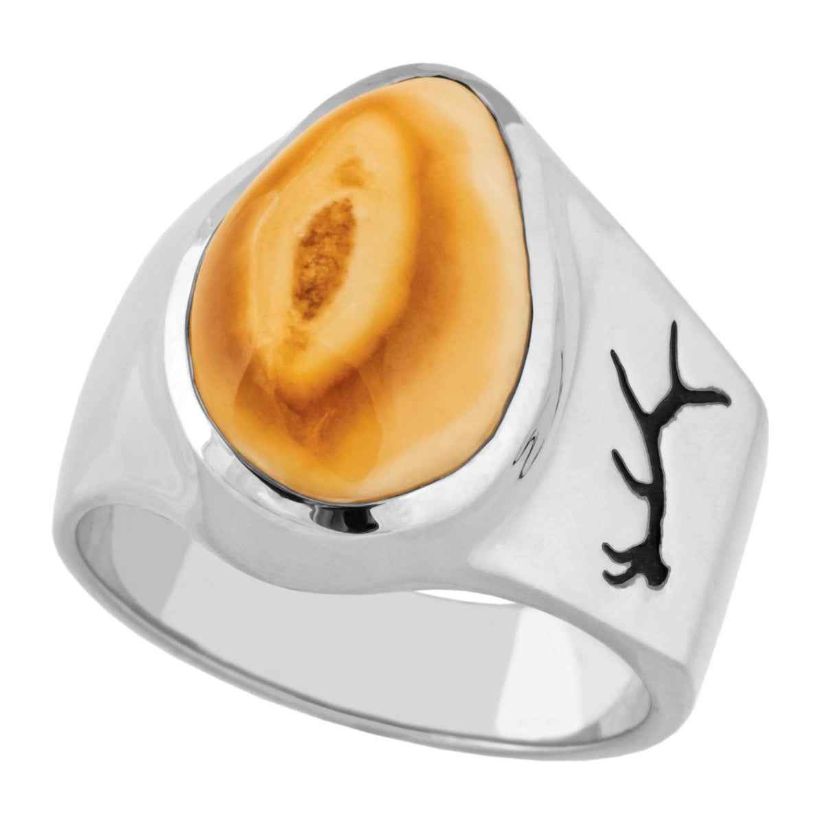 Men's Elk Ivory Ring in Sterling Silver - Laramie
