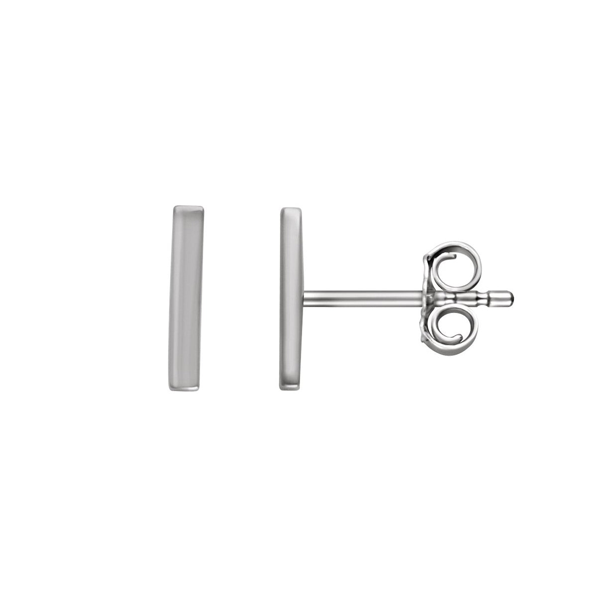 Bar Earrings in 14K White Gold