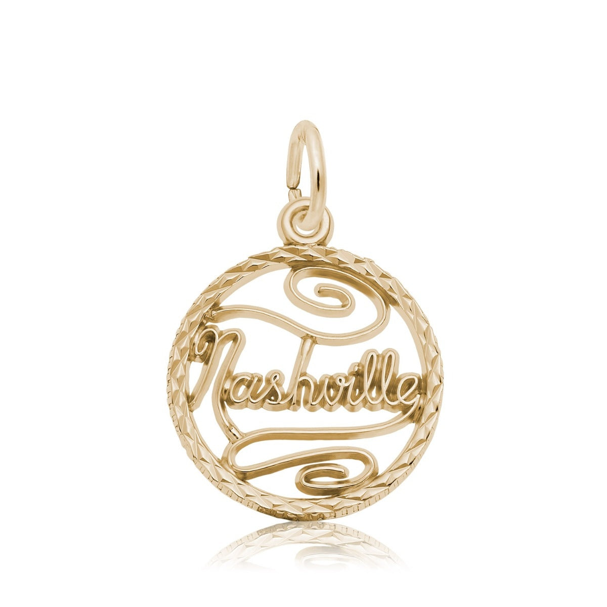 Nashville Disc Charm in 14K Yellow Gold