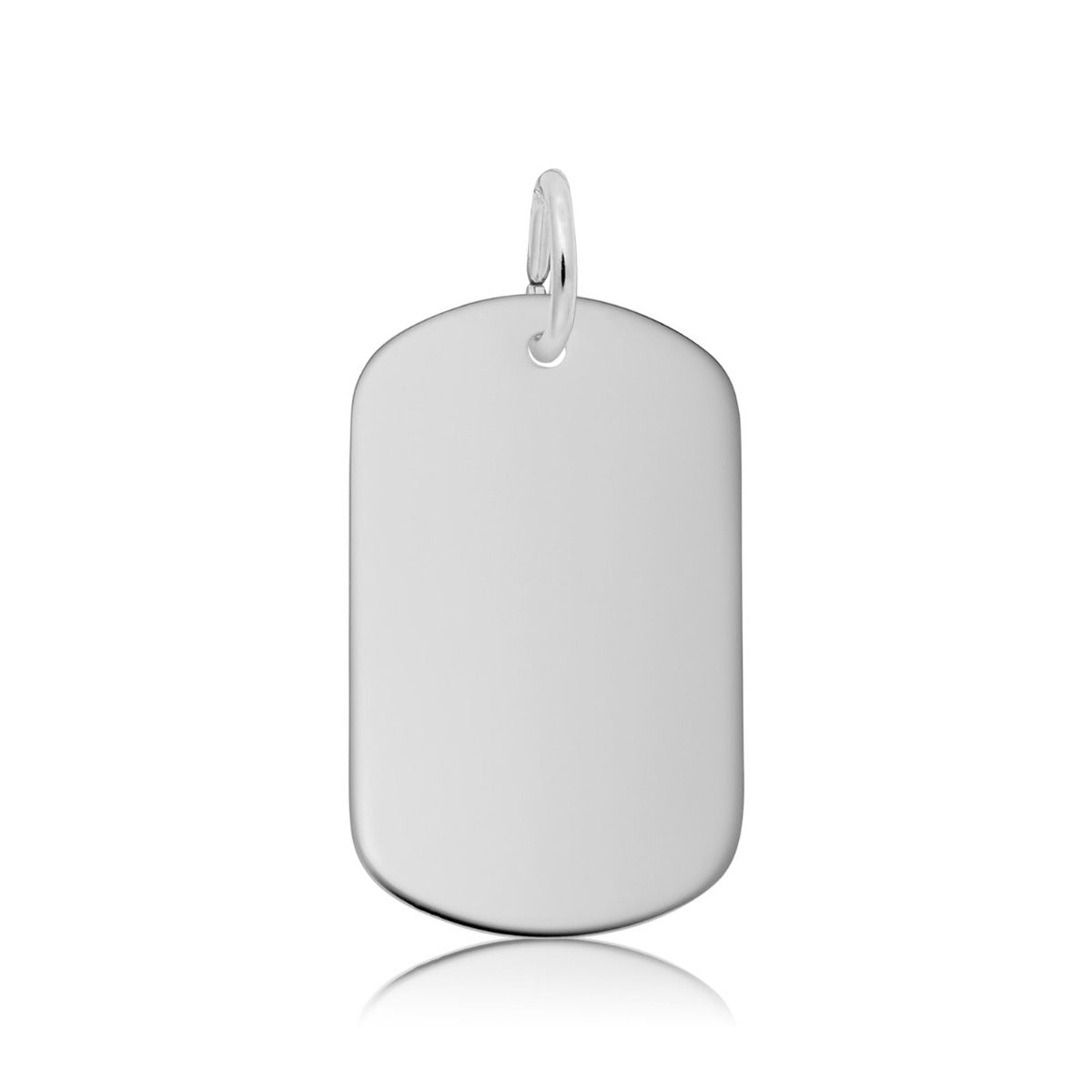 Small Dog Tag Charm in Sterling Silver